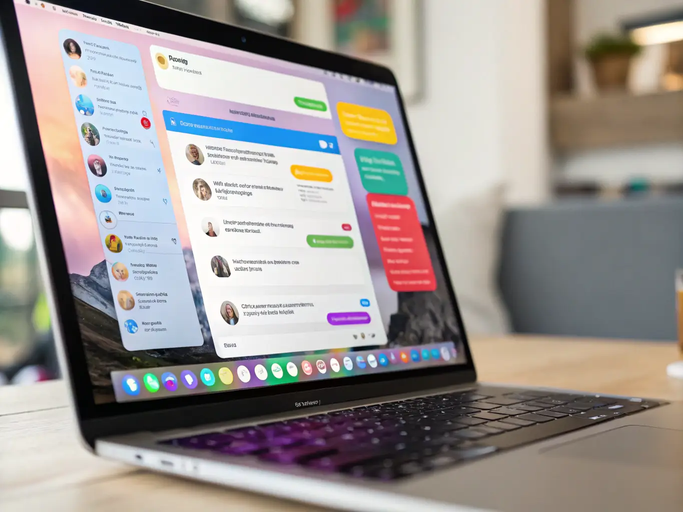 A visual representation of a unified social chat interface, showing seamless integration of various social media platforms into a single communication hub.